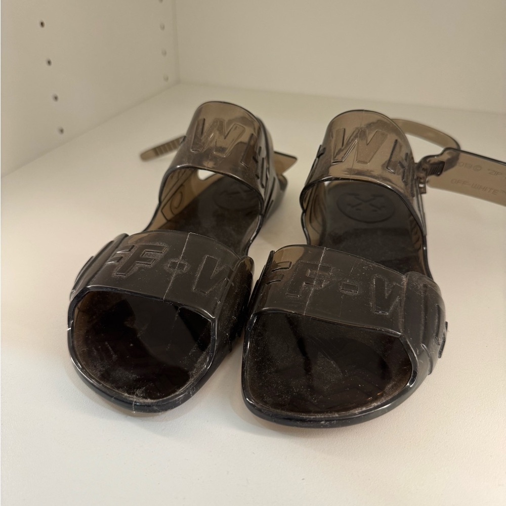 Off-White Black Transparent Sandals